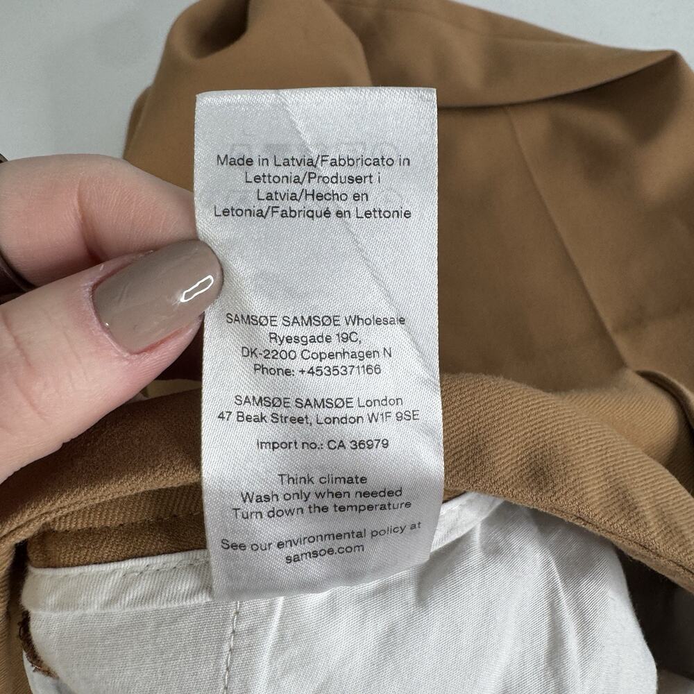 Samsoe Samsoe Paola Trousers Womens‎ Small Brown Sugar Wide Leg Minimalist Pants - Picture 13 of 13
